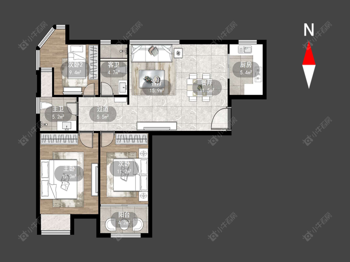 常州典雅花园在售二手房源户型图_小牛看房