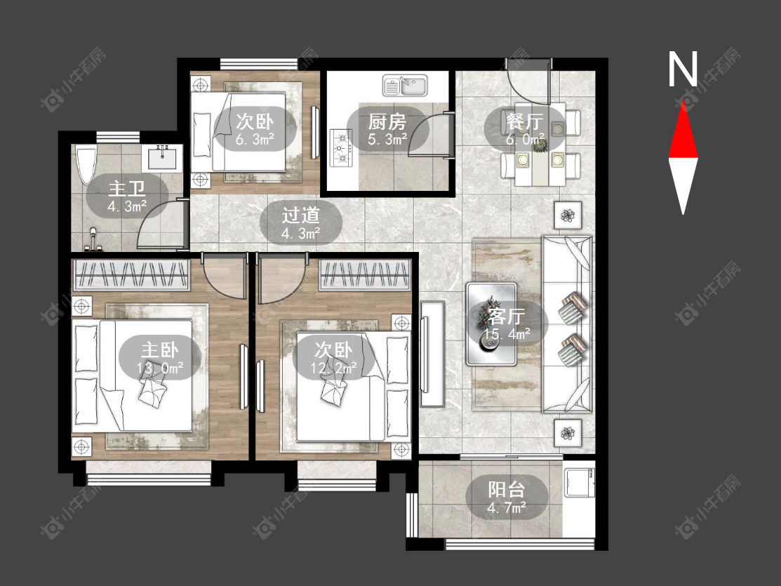 常州华润国际五期在售二手房源户型图_小牛看房