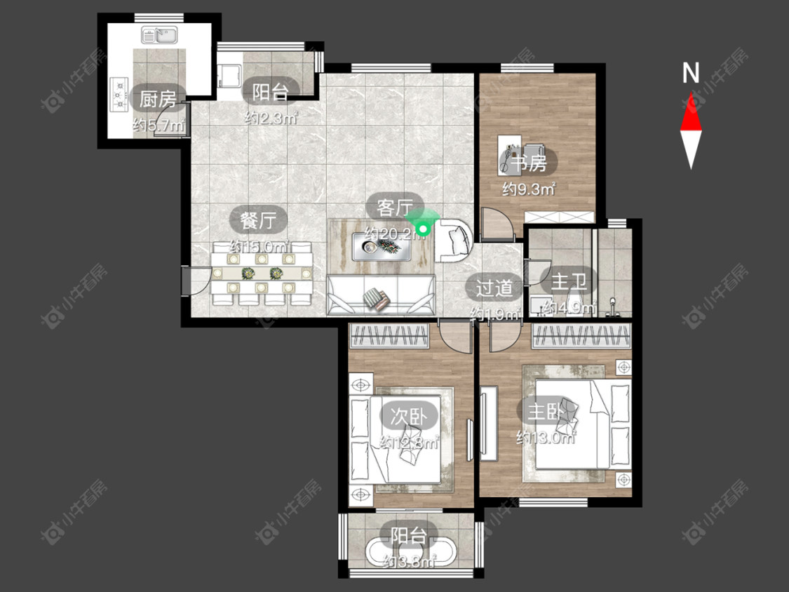 常州腾龙苑西区在售二手房源户型图_小牛看房