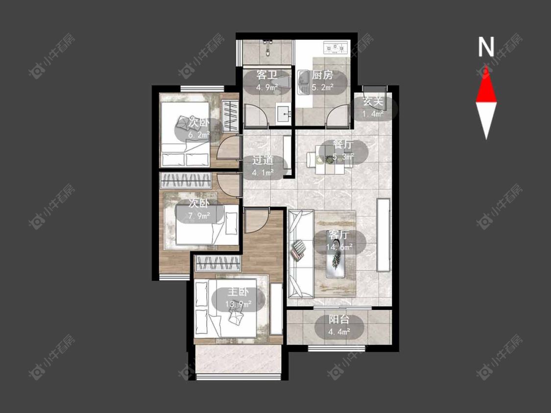常州御城在售二手房源户型图_小牛看房