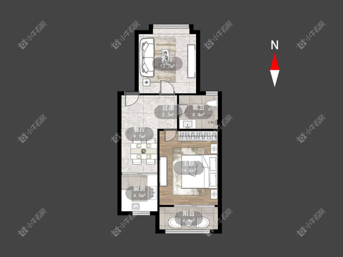 常州百馨西苑一二期在租房源户型图_小牛看房