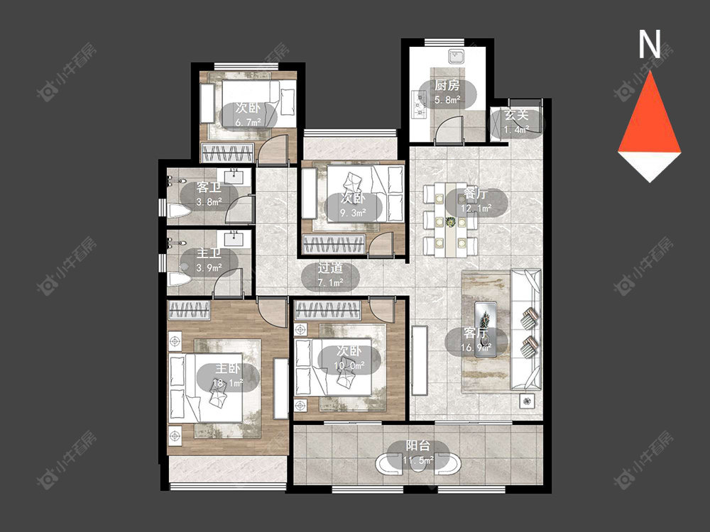 常州常发珑玥在售二手房源户型图_小牛看房