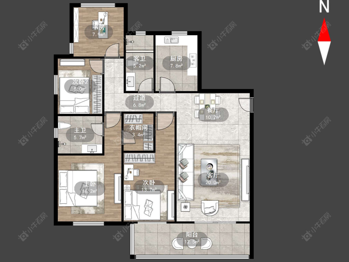 常州蔚蓝天地三四期在售二手房源户型图_小牛看房