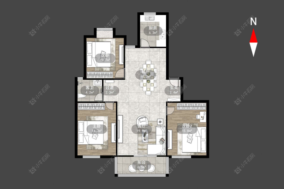 四季新城南苑房源户型图 常州四季新城南苑在售二手房源户型图_小牛看房