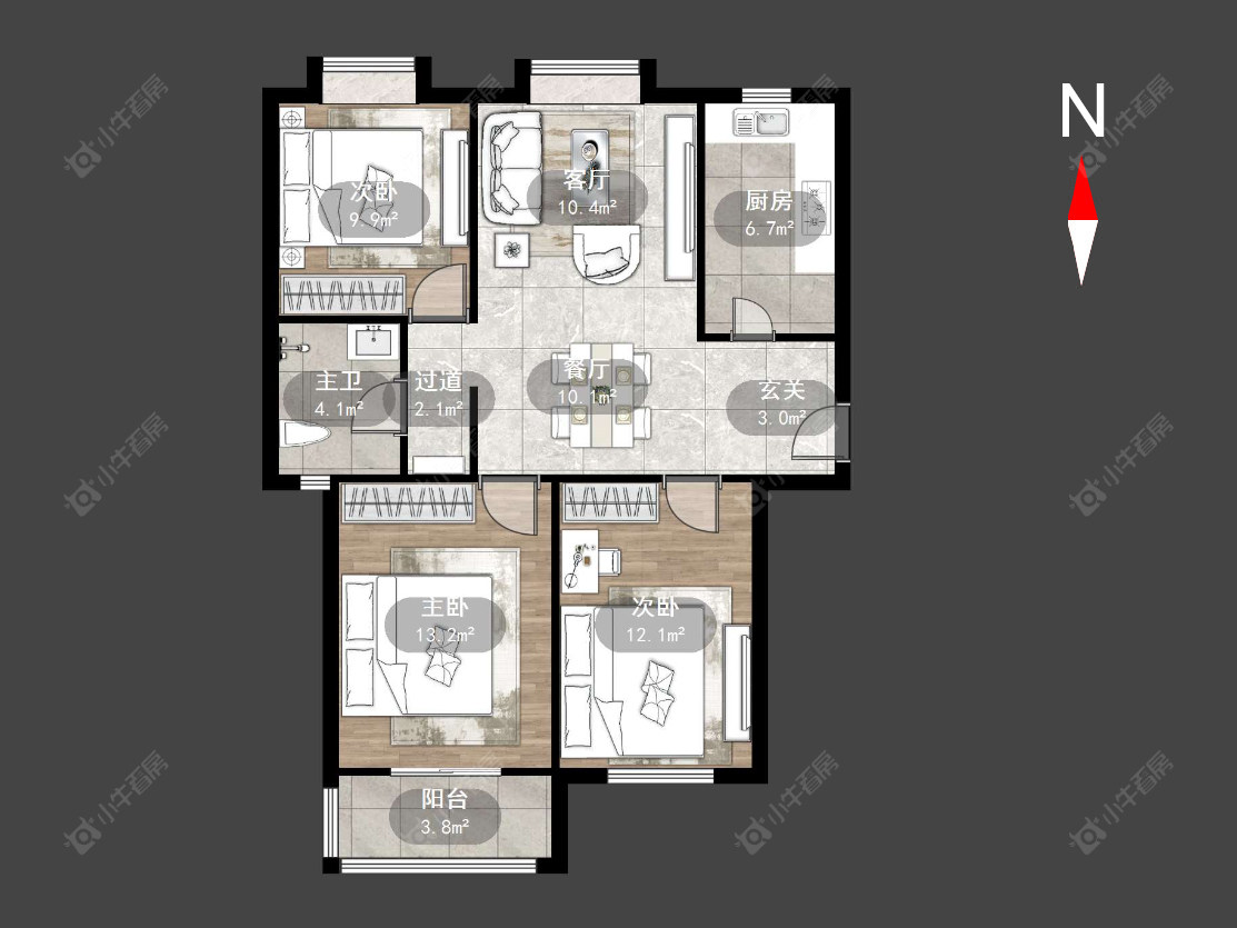 九洲新世界花苑房源户型图 常州九洲新世界花苑在售二手房源户型图_小牛看房