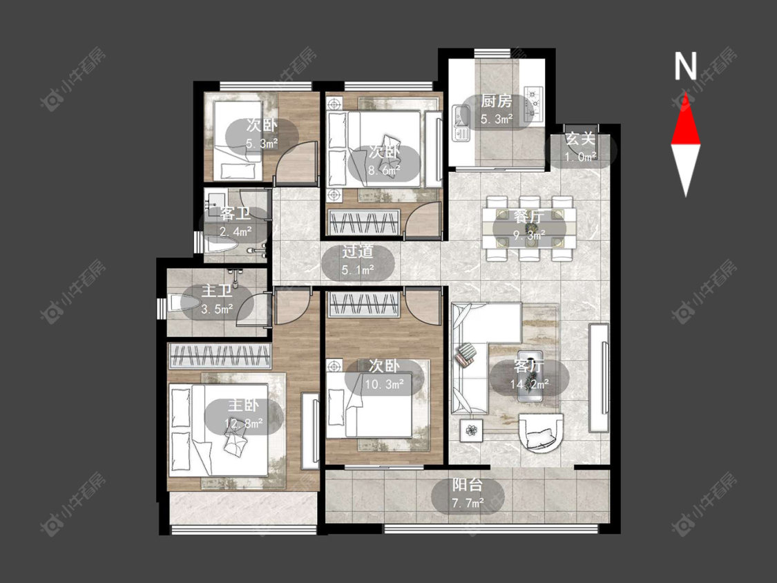 中梁百悦城房源户型图 常州中梁百悦城在售二手房源户型图_小牛看房