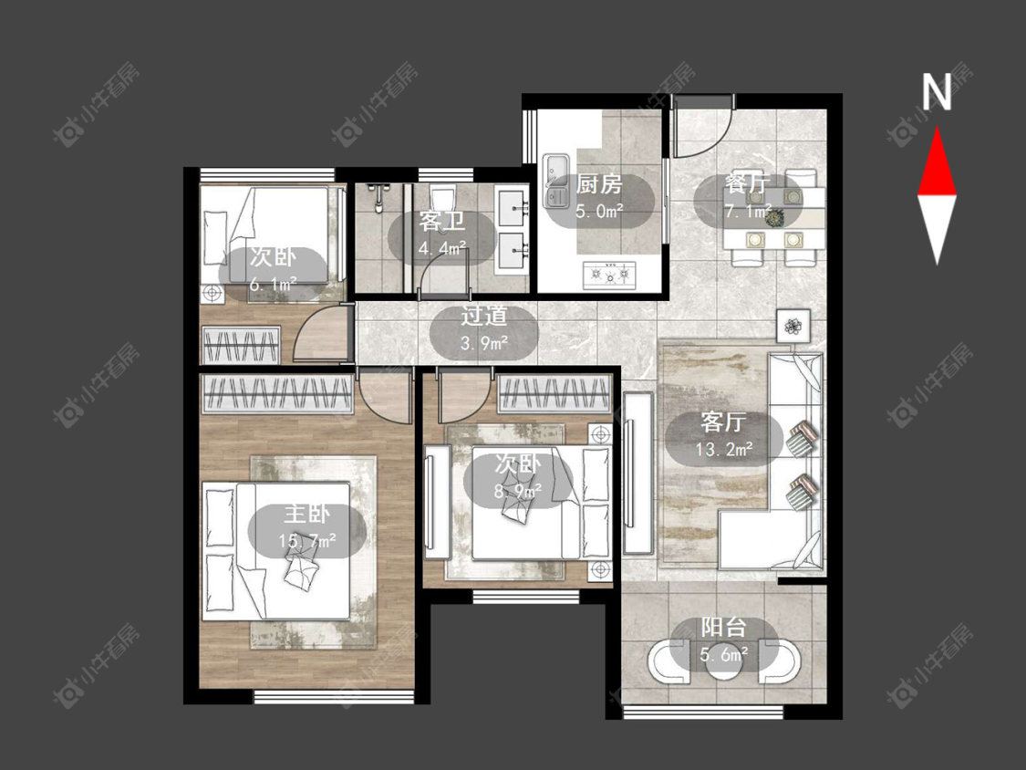 常州凯尔锋度在售二手房源户型图_小牛看房