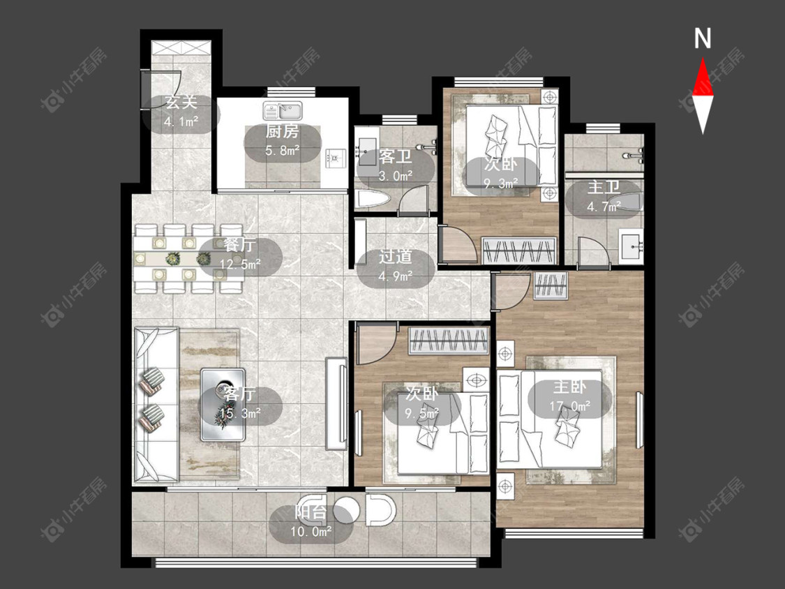 常州万科潮起东方在售二手房源户型图_小牛看房