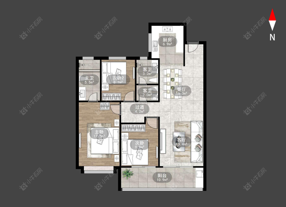九洲玺房源户型图 常州九洲玺在售二手房源户型图_小牛看房