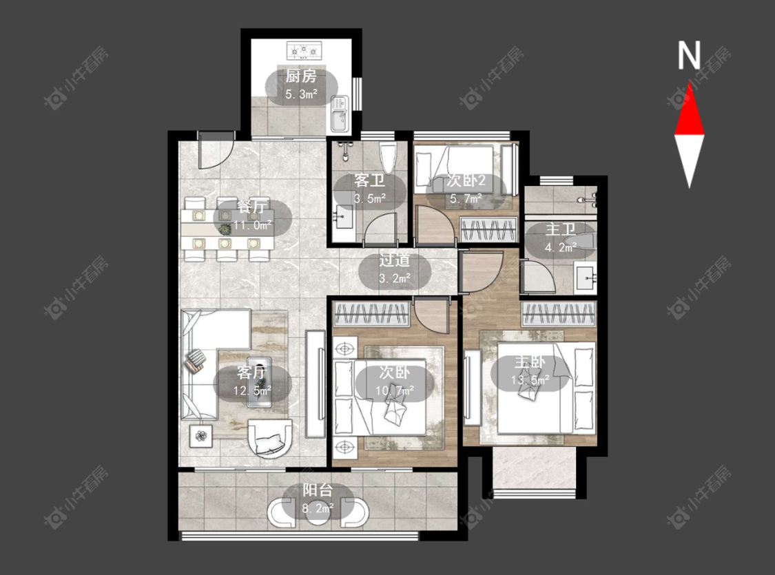 常州蓝光晶曜在售二手房源户型图_小牛看房