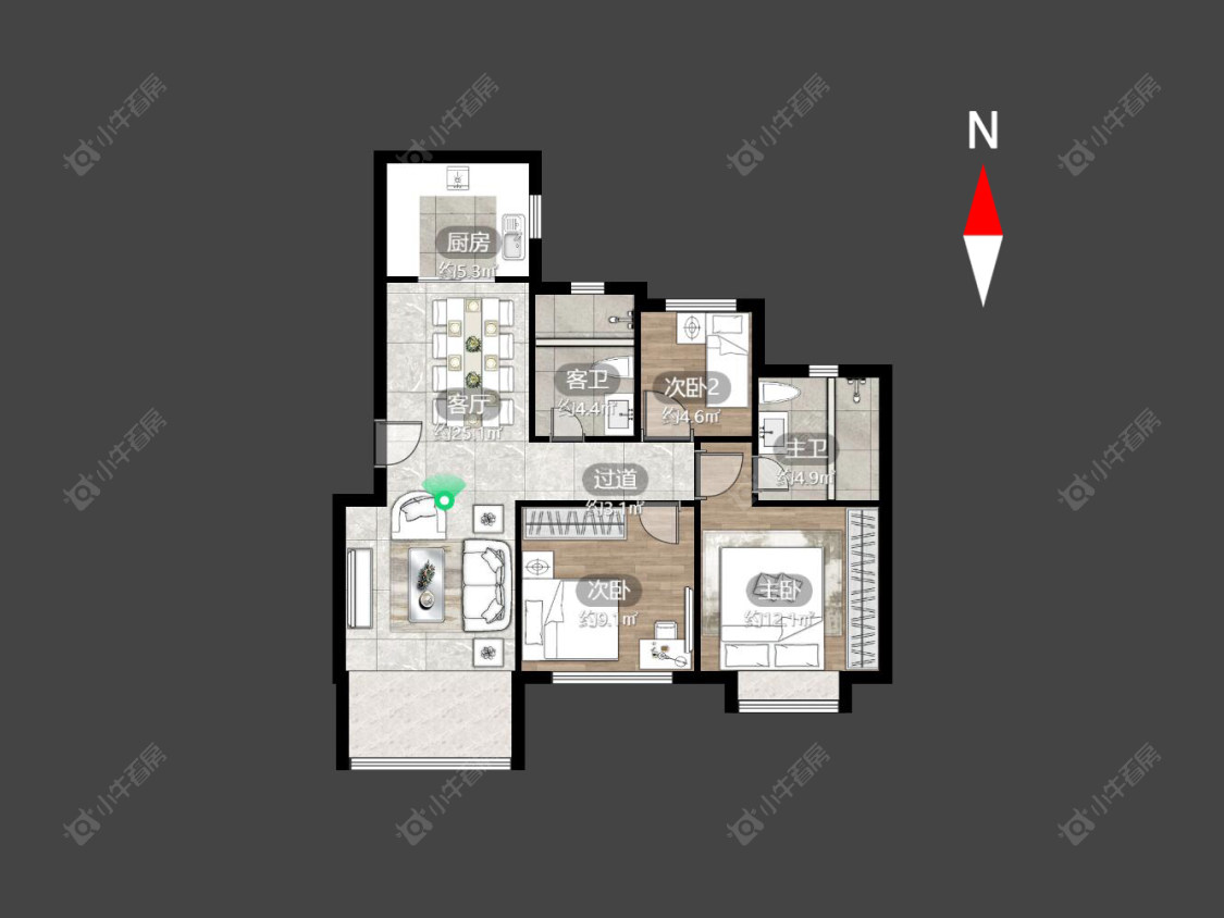 常州龙运天城在售二手房源户型图_小牛看房