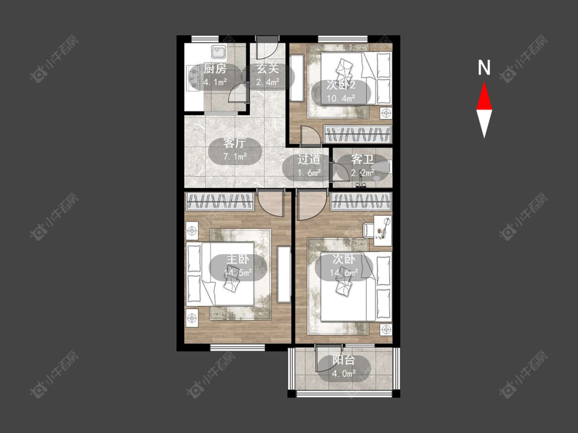 常州三家村在售二手房源户型图_小牛看房