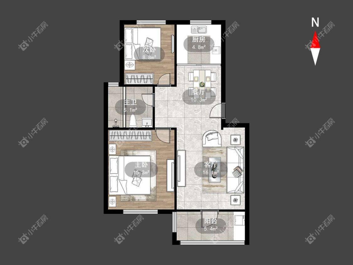 常州紫荆东苑在租房源户型图_小牛看房
