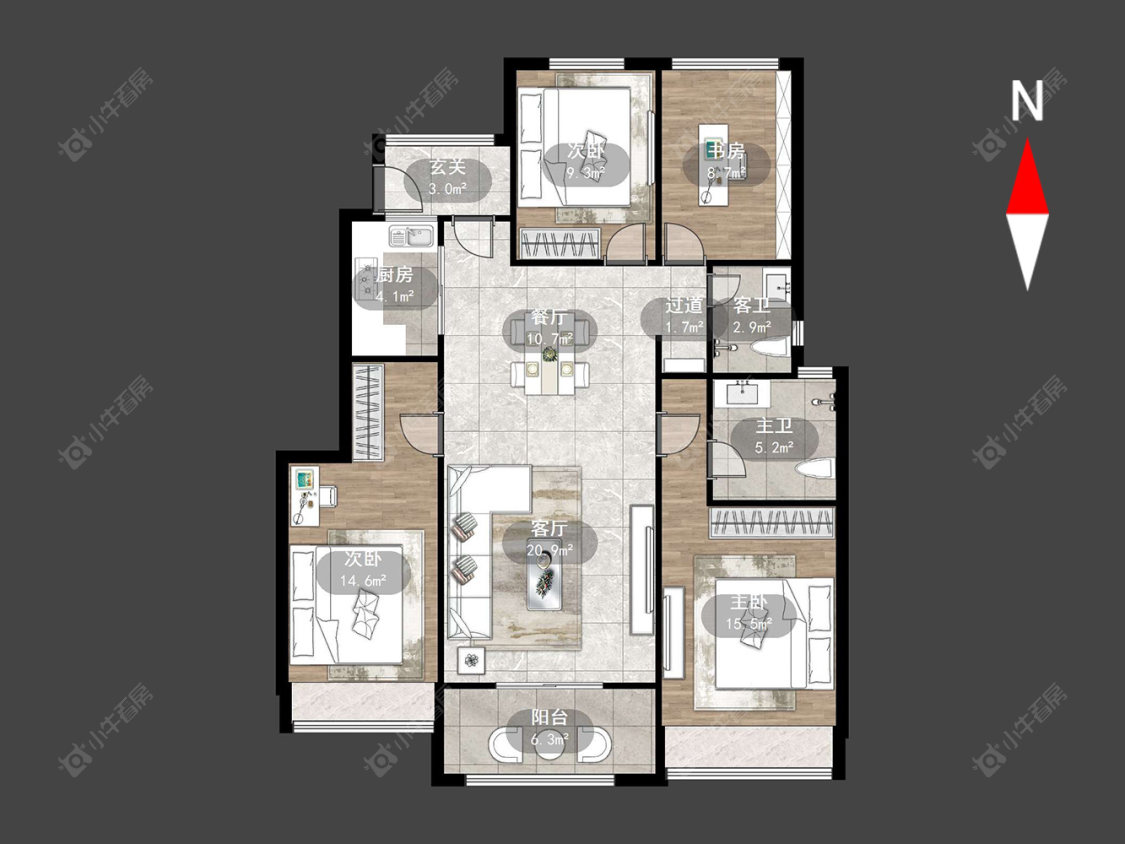 常州荣盛御府在售二手房源户型图_小牛看房