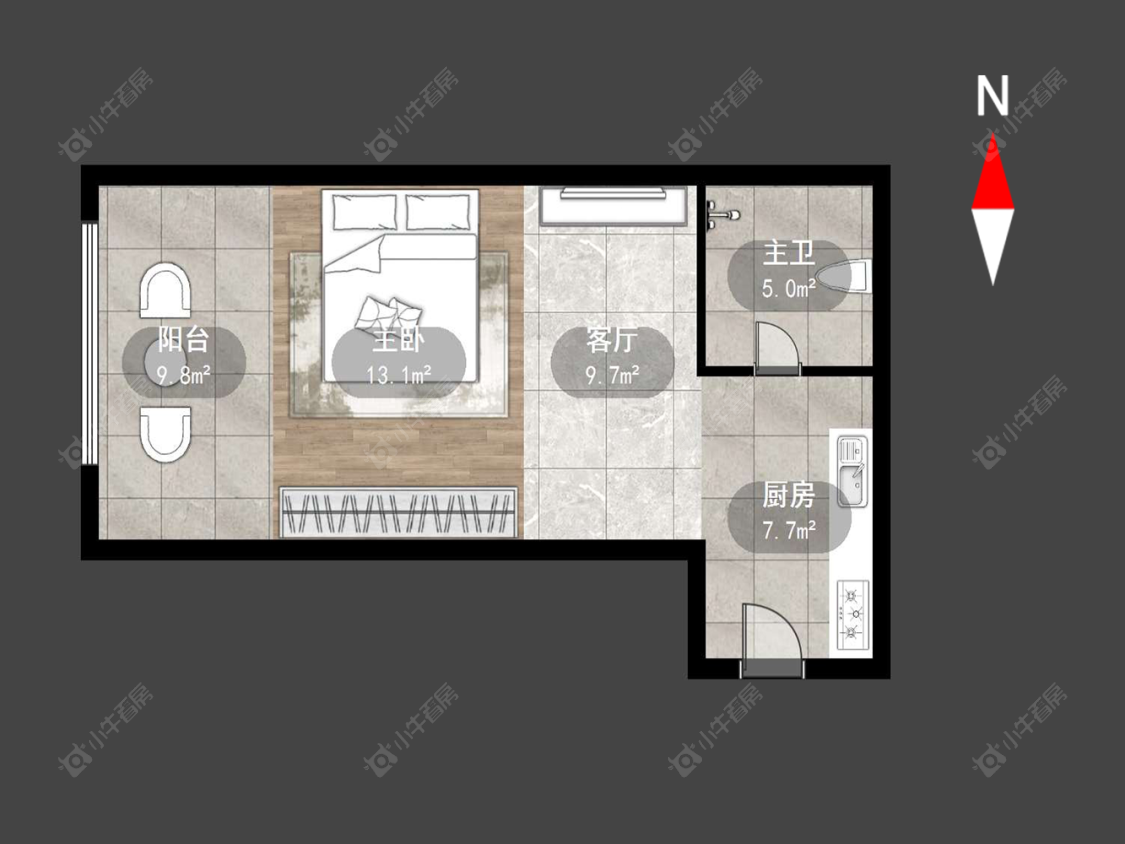 常州新北万达广场在售二手房源户型图_小牛看房