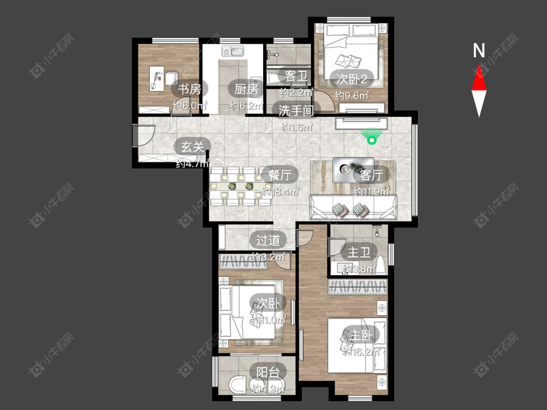 九洲花园二期房源户型图 常州九洲花园二期在售二手房源户型图_小牛看房