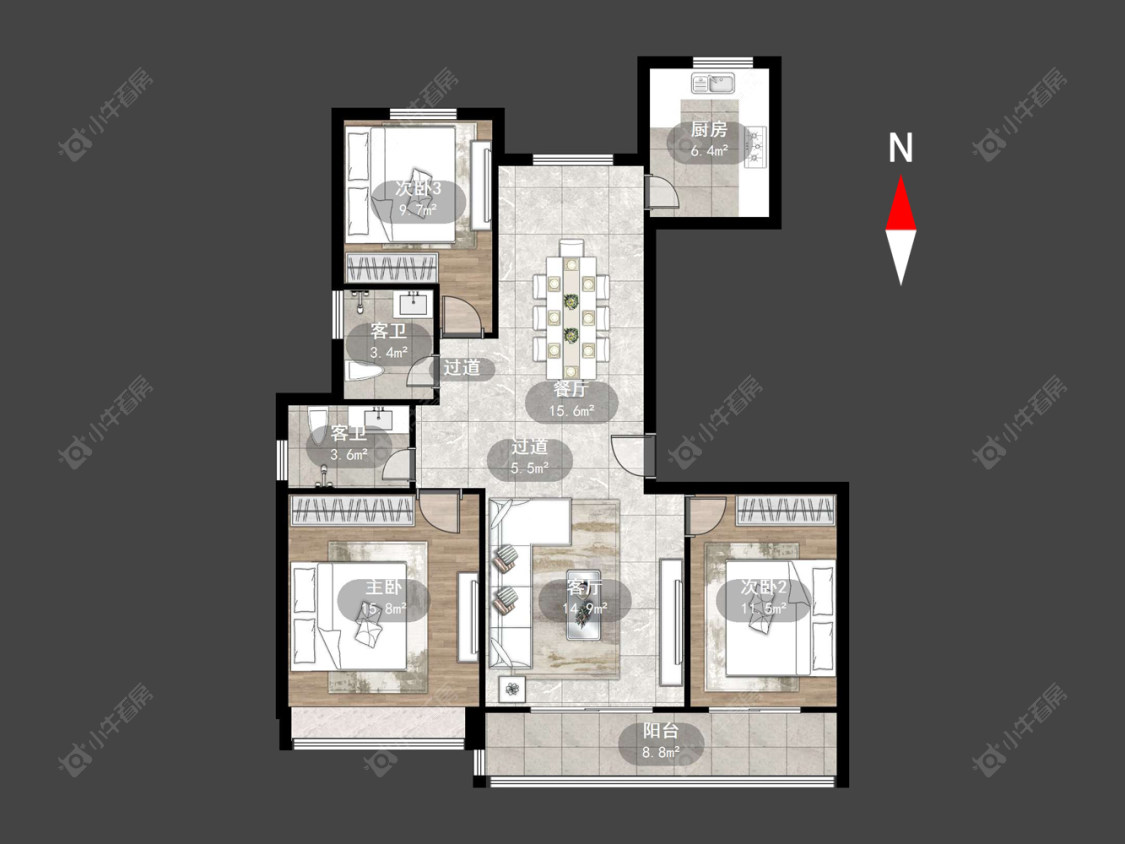 牡丹三江公馆房源户型图 常州牡丹三江公馆在售二手房源户型图_小牛看房