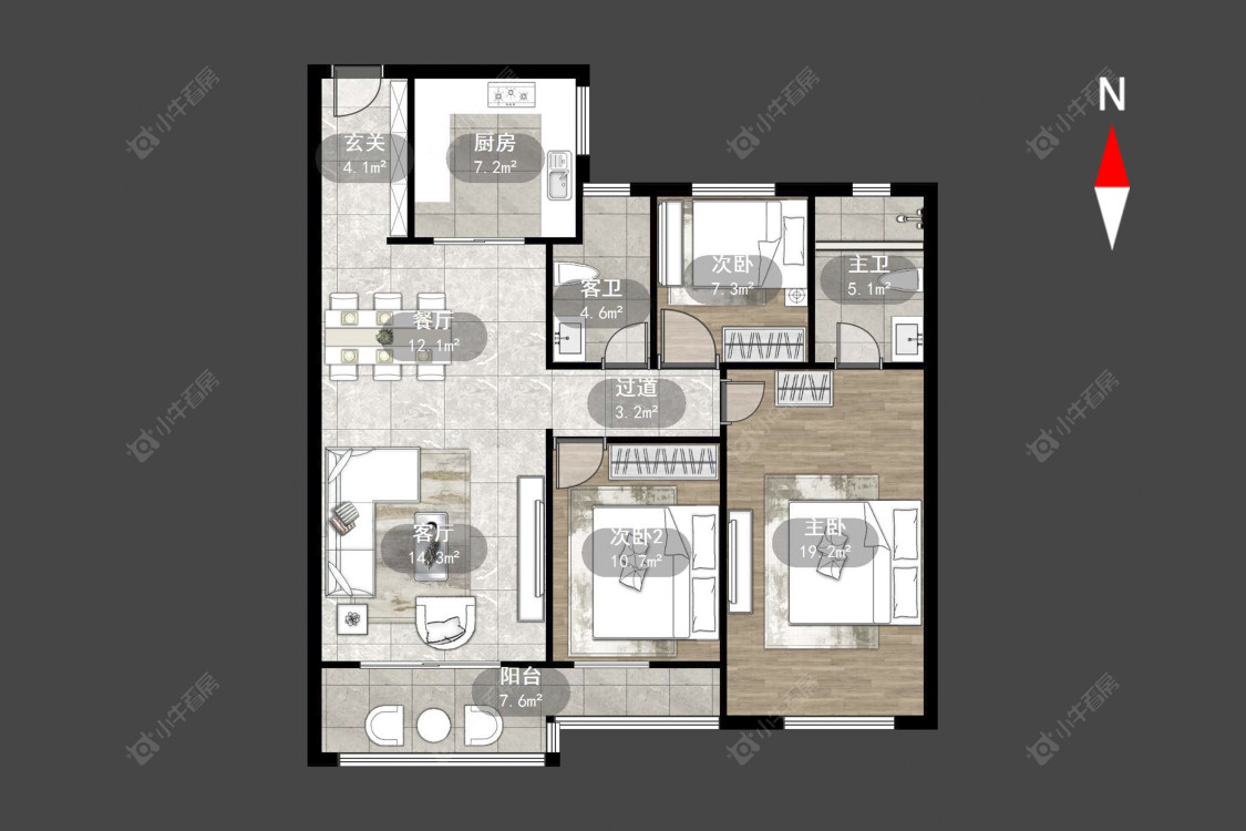 常州香聚雅苑西区在售二手房源户型图_小牛看房