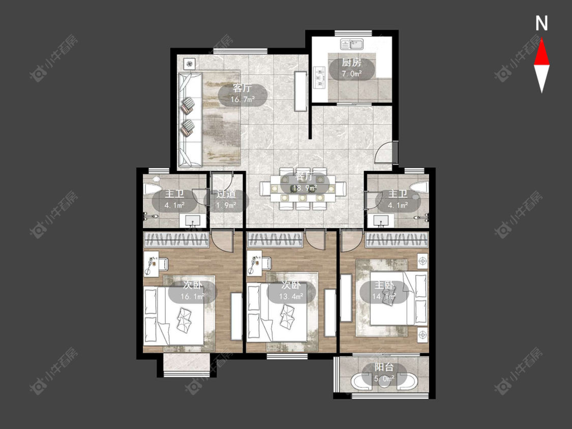 常州运河花园在售二手房源户型图_小牛看房