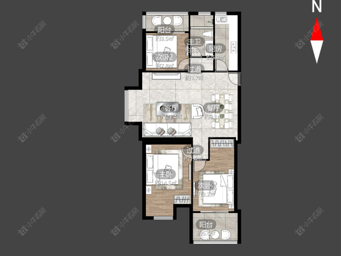 常州常发豪郡在售二手房源户型图_小牛看房
