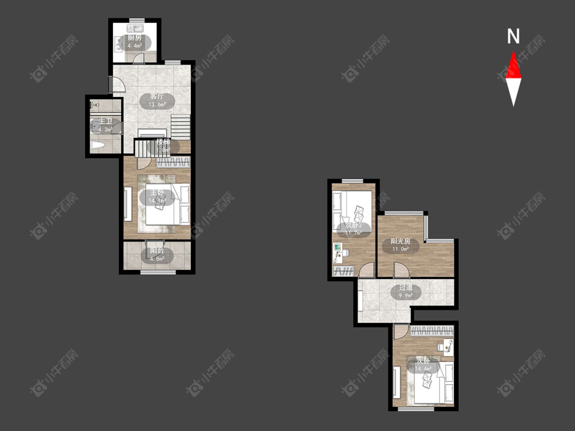 荆川里续建房源户型图 常州荆川里续建在售二手房源户型图_小牛看房