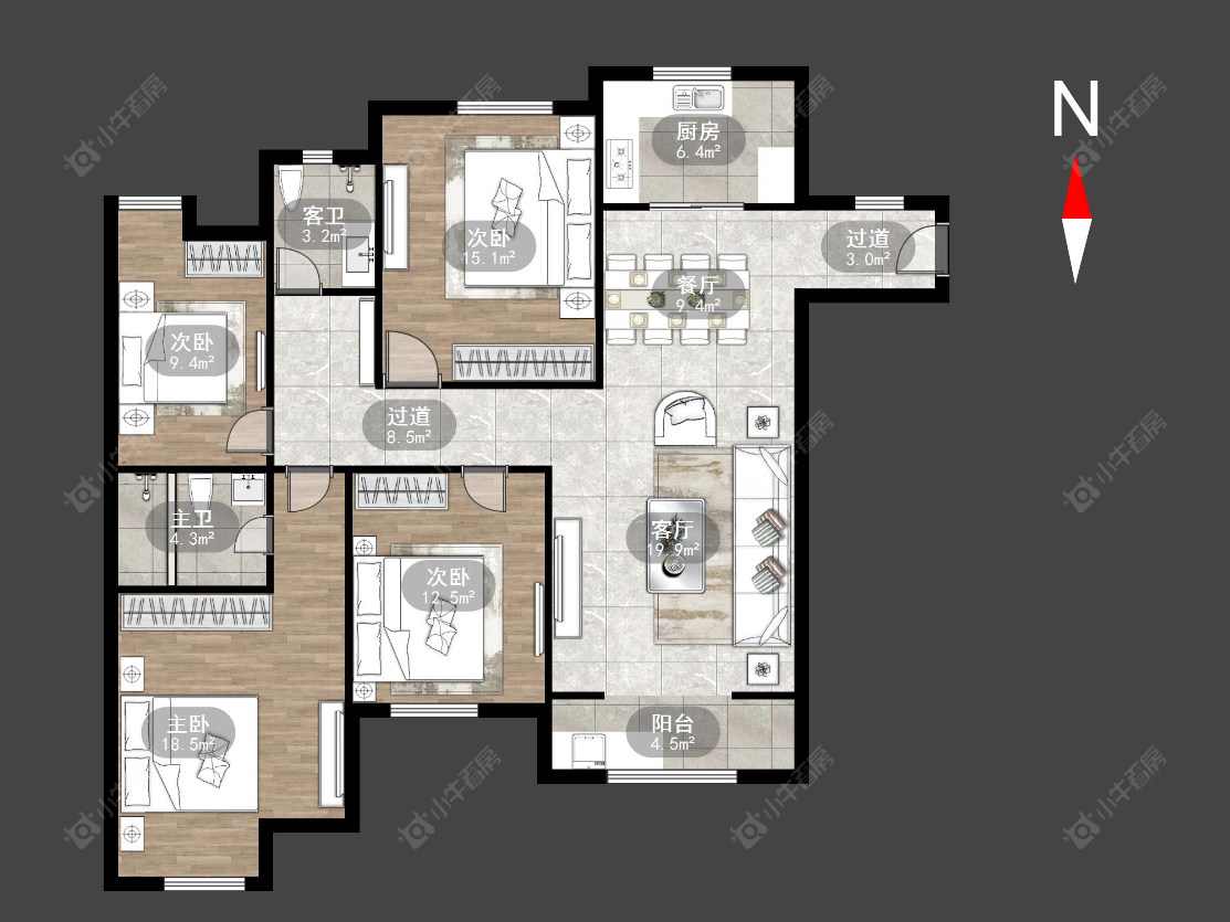 常州华润国际一期在售二手房源户型图_小牛看房