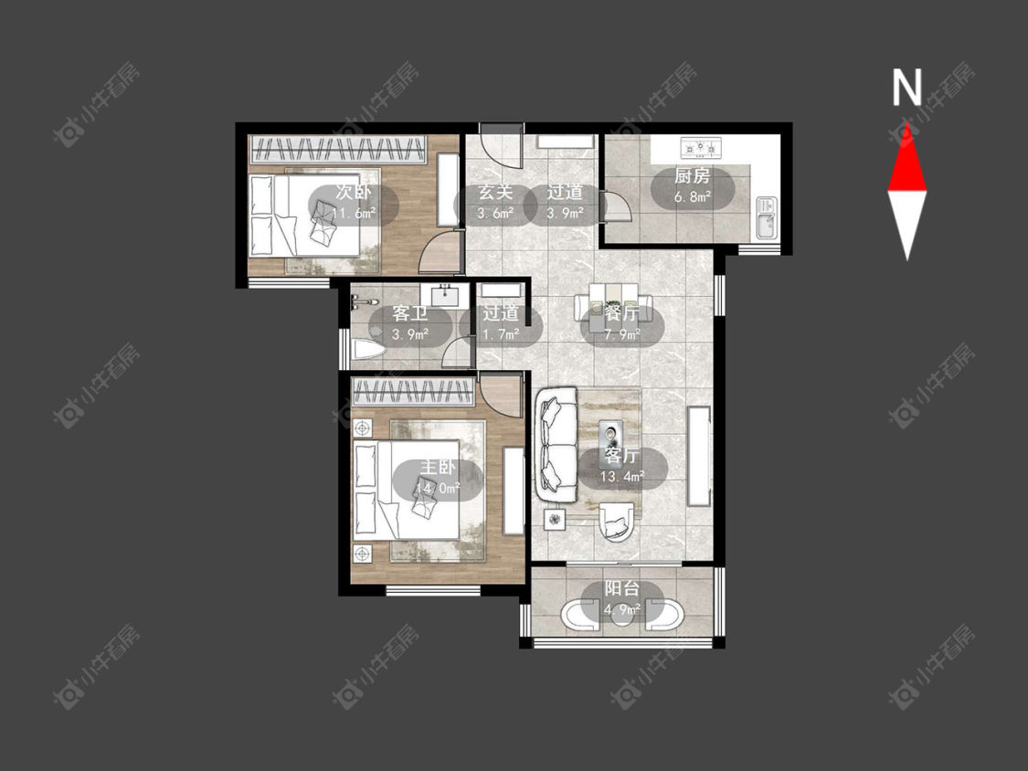 常州中央花园在售二手房源户型图_小牛看房