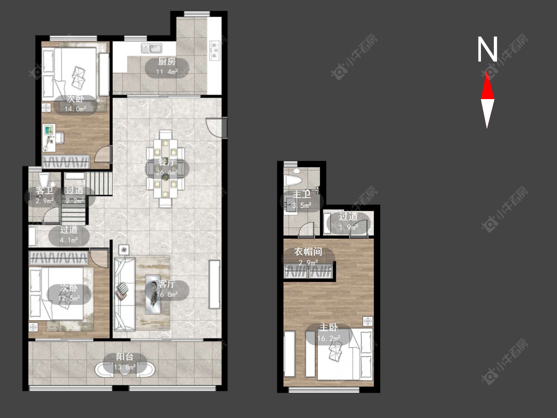 新城璞樾和山房源户型图 常州新城璞樾和山在售二手房源户型图_小牛看房