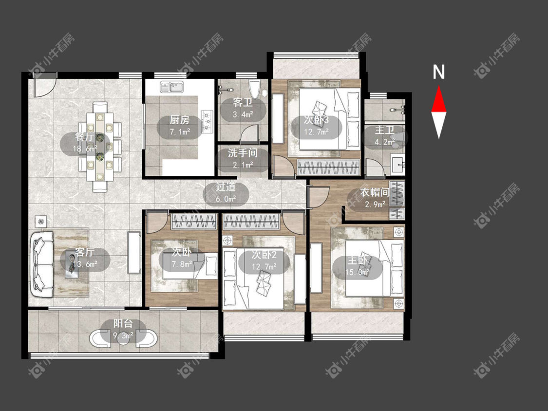 常州华宇新城天境在租房源户型图_小牛看房