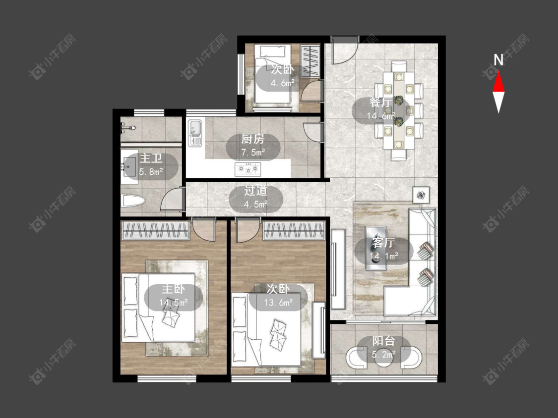 常州金坛新天地在售二手房源户型图_小牛看房