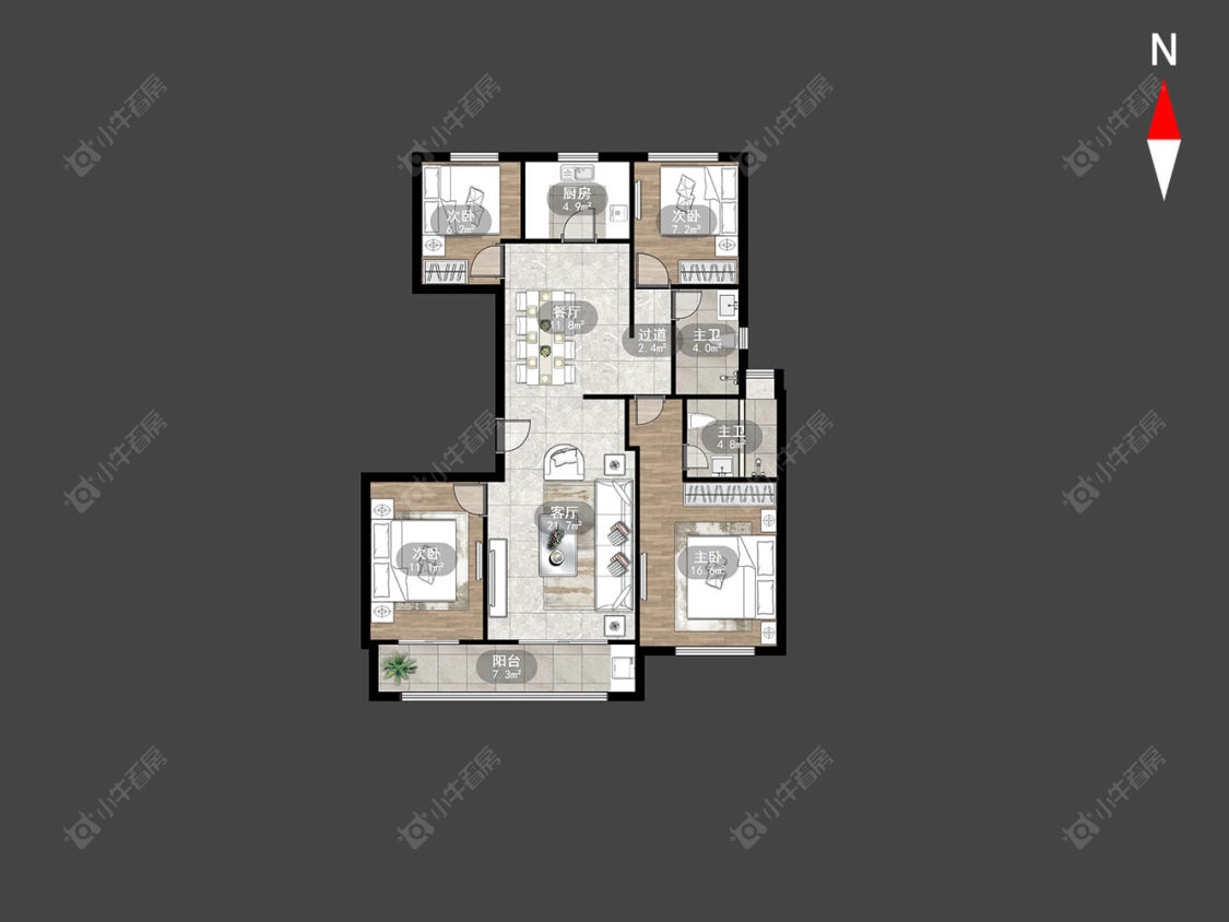 常州龙城金茂府西区在售二手房源户型图_小牛看房