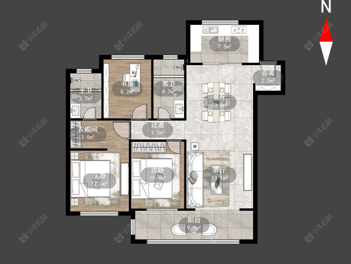 常州东方君开在售二手房源户型图_小牛看房