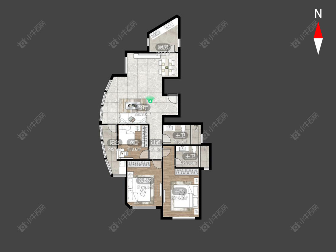 常州御源林城西区在售二手房房源户型图_小牛看房