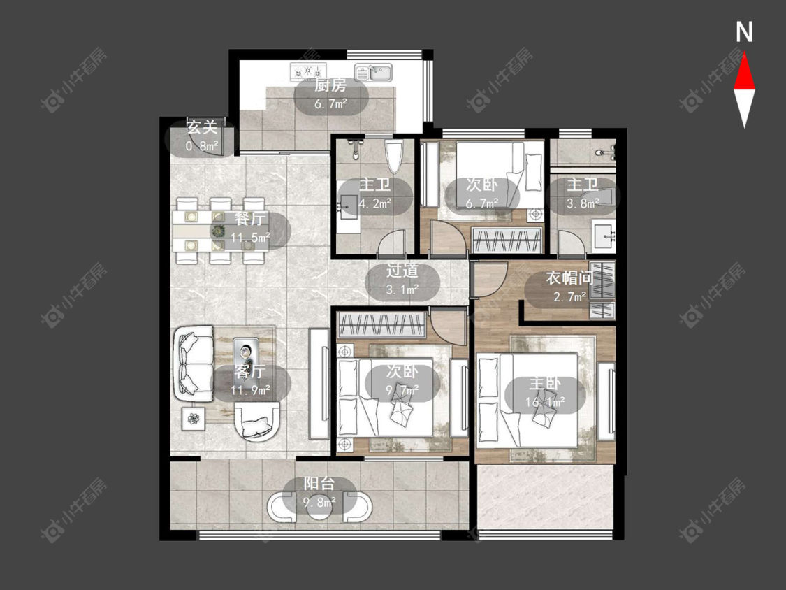 常州港悦府在售二手房源户型图_小牛看房