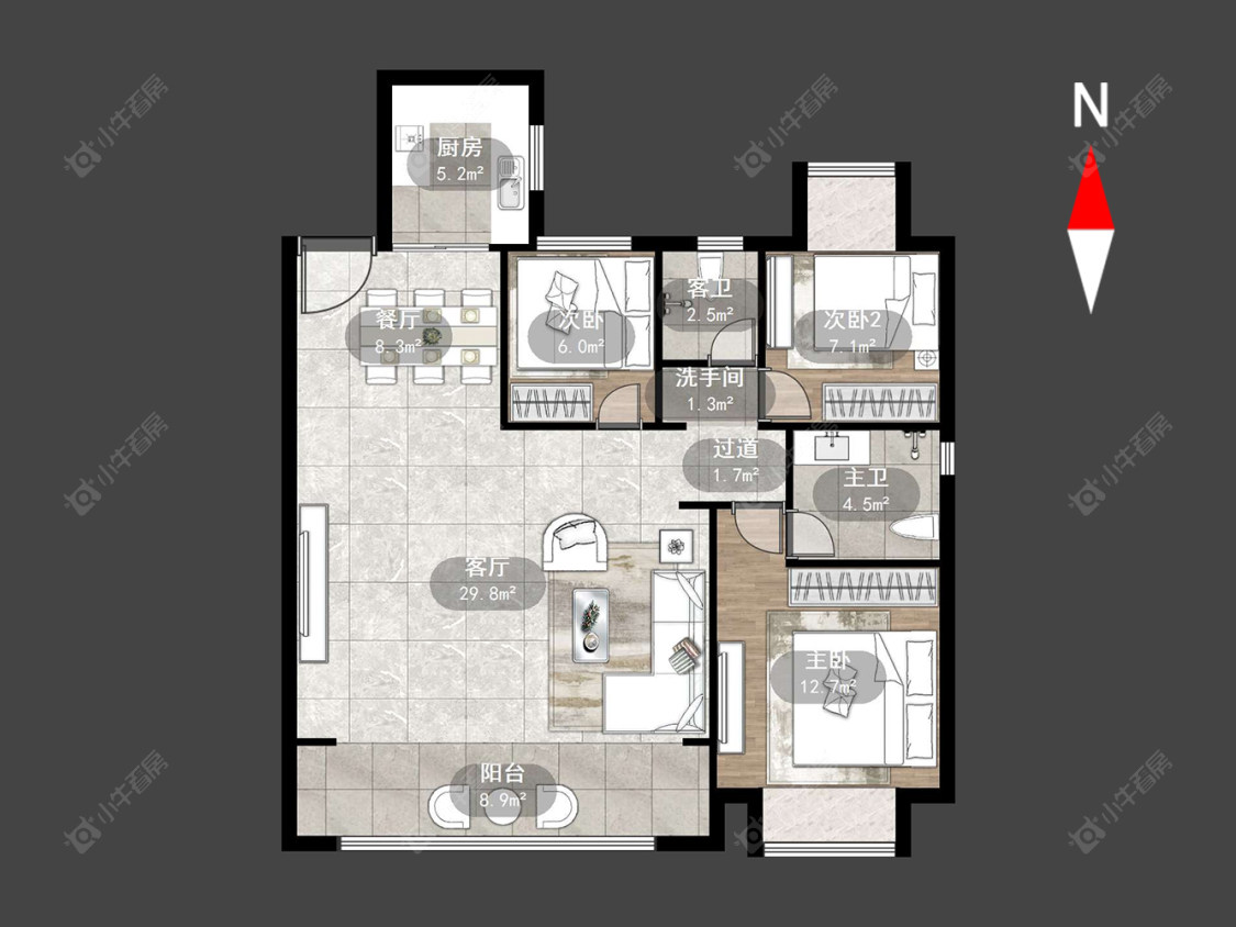 常州美的江山樾在售二手房源户型图_小牛看房
