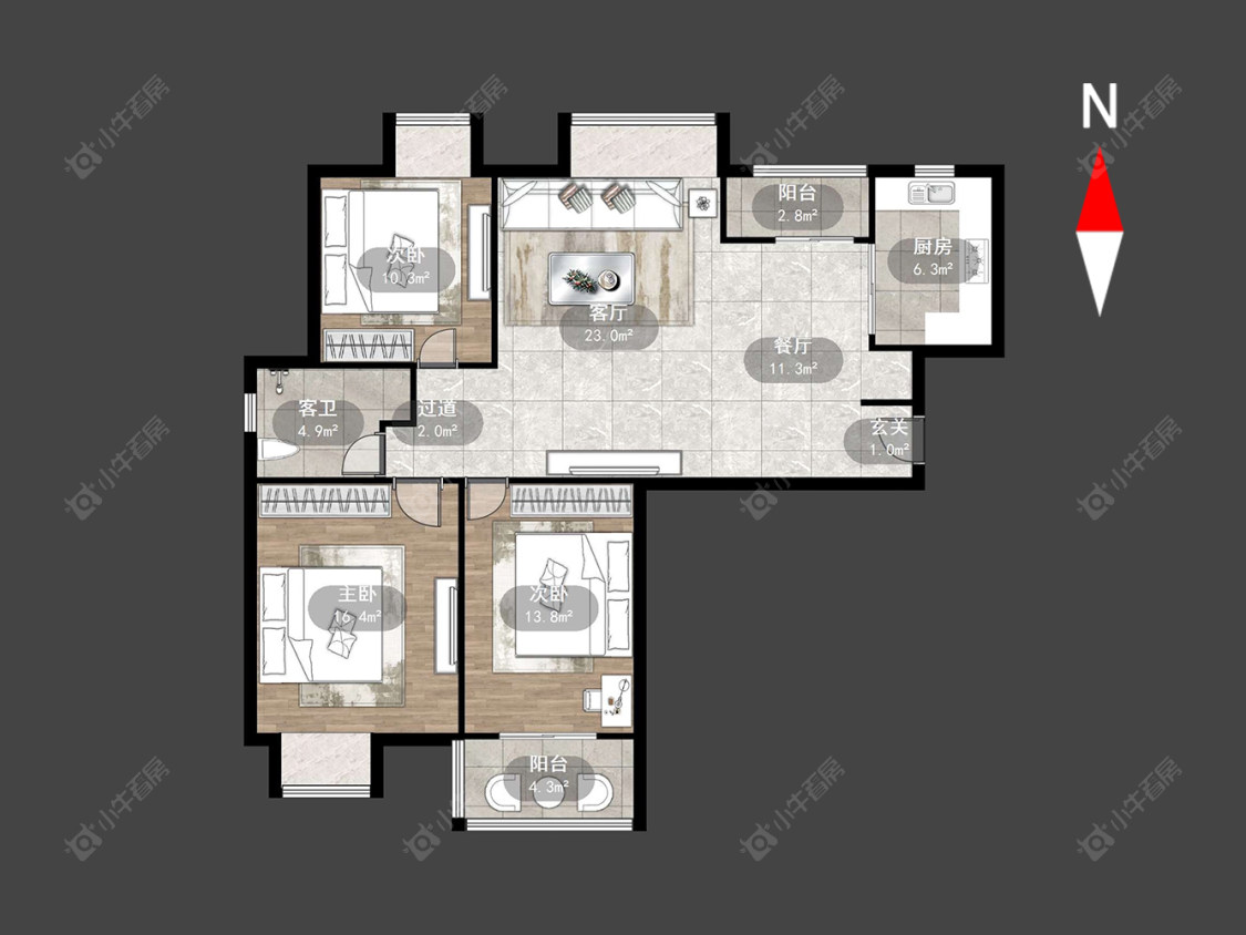 常州彩虹城在售二手房源户型图_小牛看房