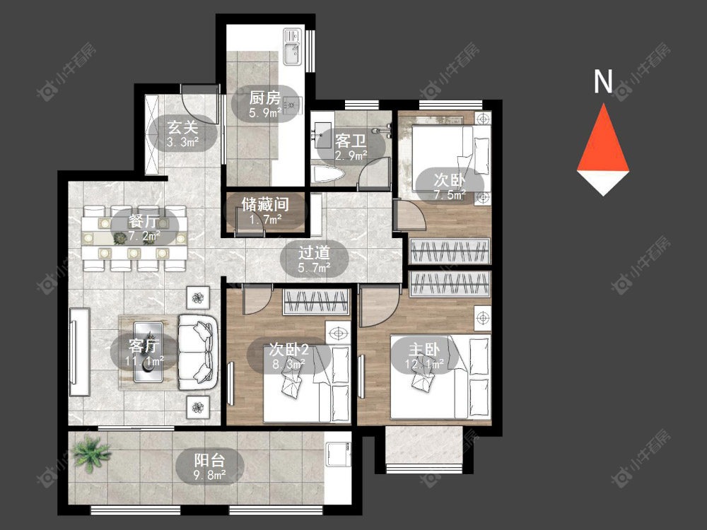 常州弘阳燕澜风华三区在售二手房源户型图_小牛看房