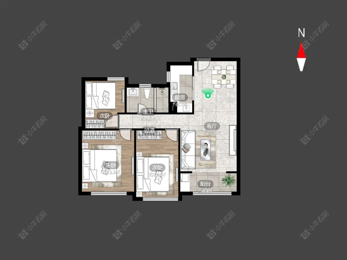 常州万水美兰城在售二手房源户型图_小牛看房