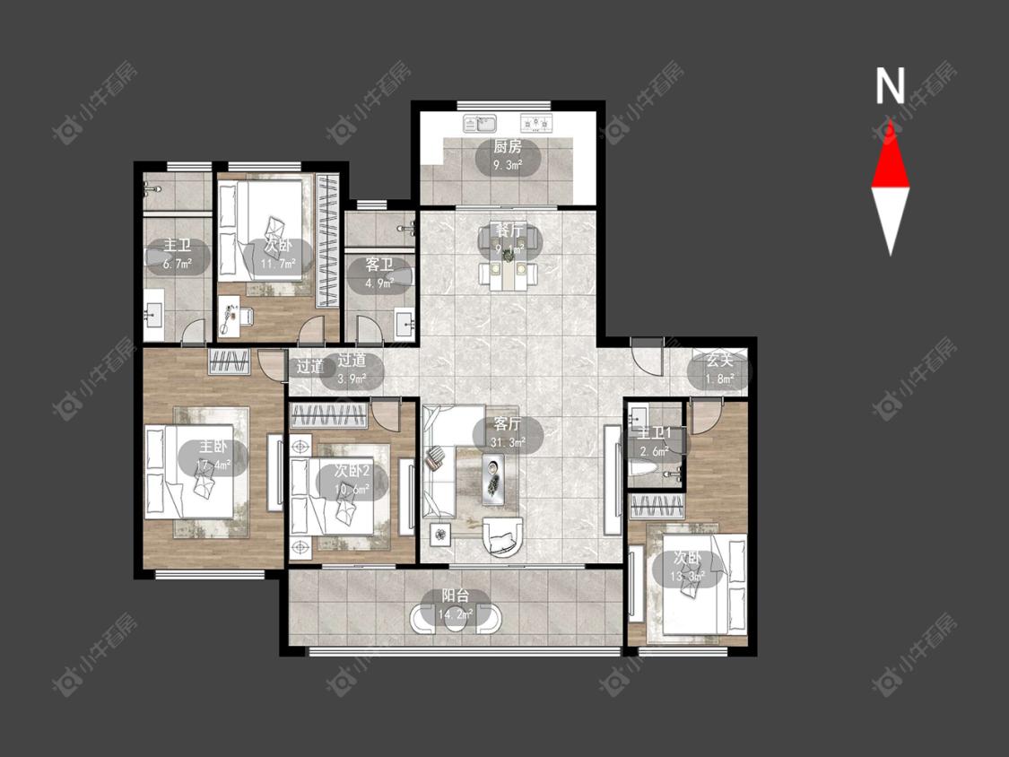 常州保利天汇在售二手房源户型图_小牛看房