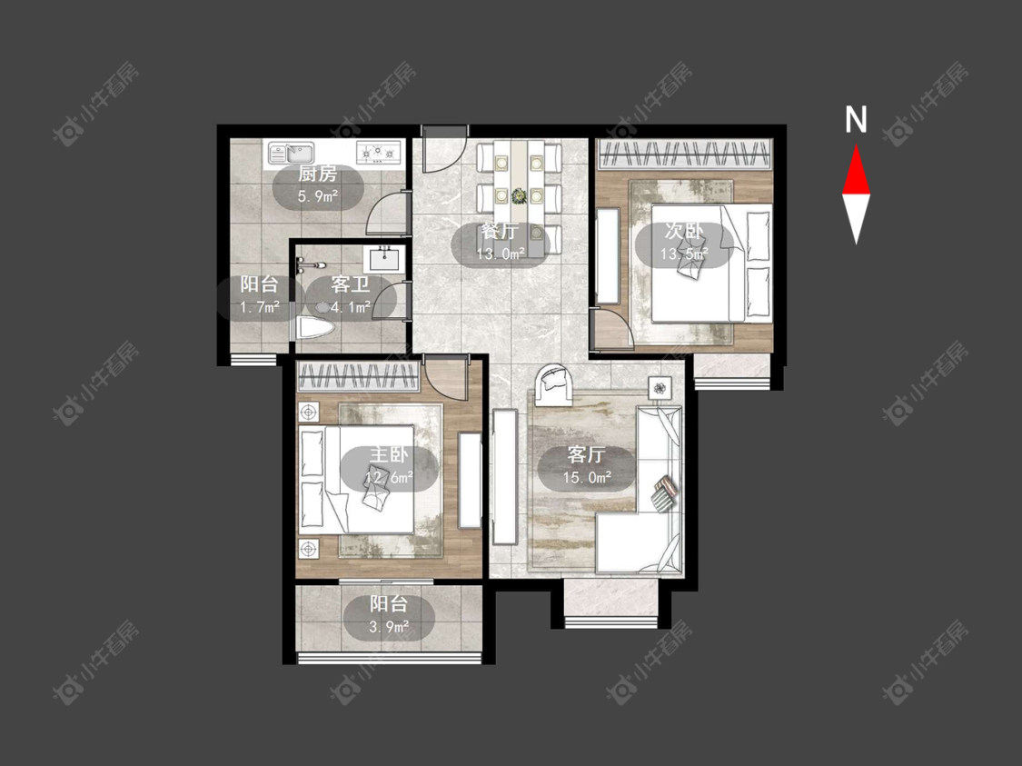常州月馨苑在售二手房源户型图_小牛看房