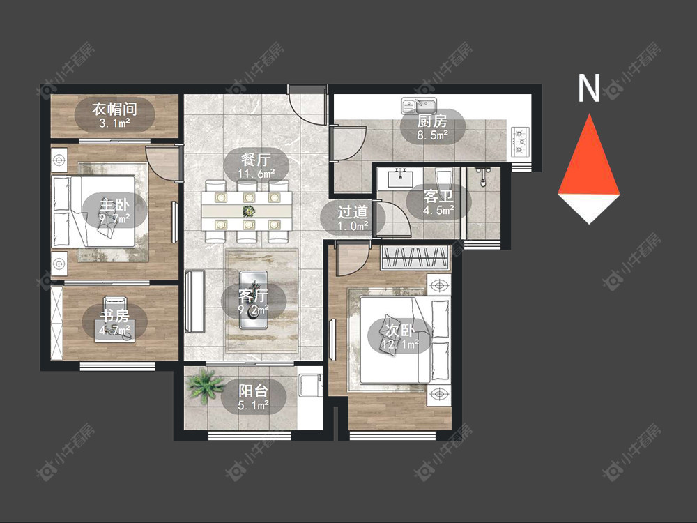 常州檀香湾在售二手房源户型图_小牛看房