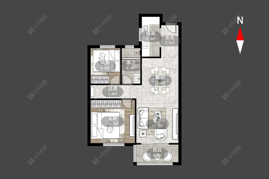常州香聚雅苑西区在售二手房源户型图_小牛看房