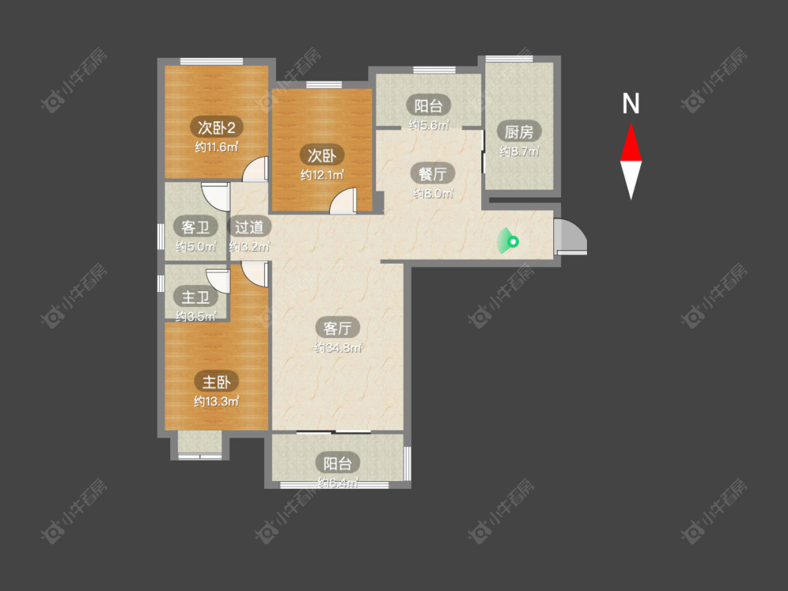 常州世茂香槟湖二期在售二手房源户型图_小牛看房