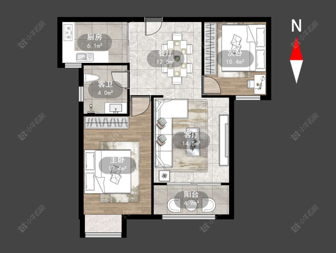 常州锦海星城二期在售二手房源户型图_小牛看房