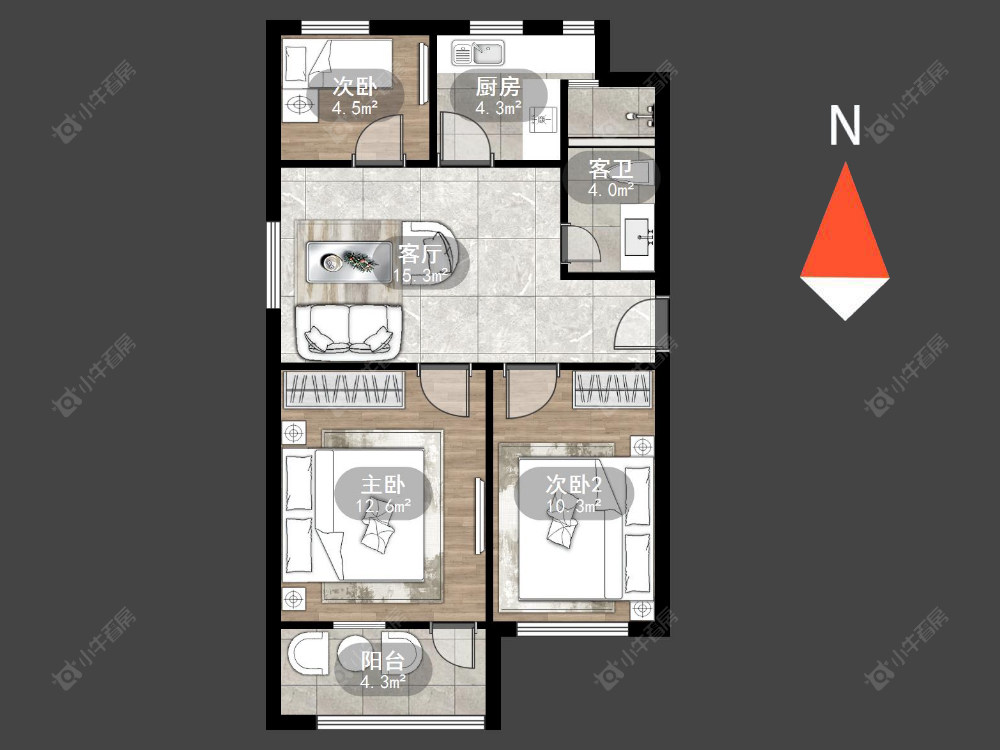 常州北建新村在售二手房房源户型图_小牛看房