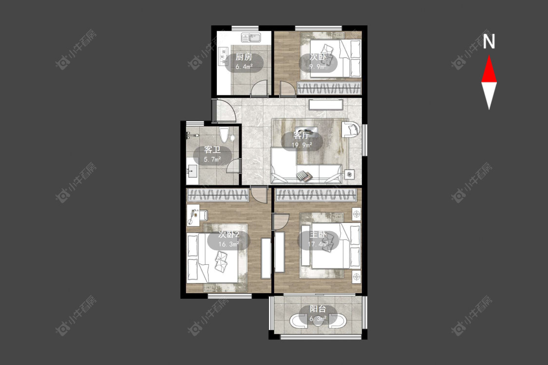 常州花东二村在售二手房源户型图_小牛看房