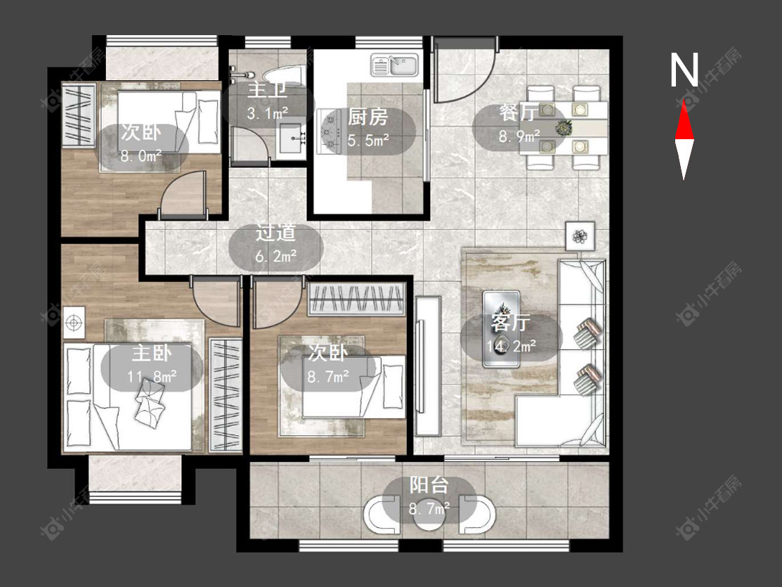 常州锦凤合鸣在售二手房源户型图_小牛看房