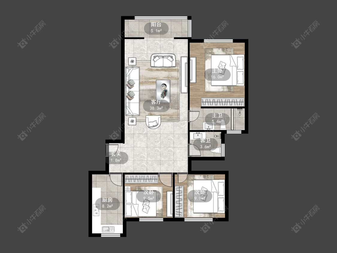 丹阳练湖新城在售二手房源户型图_小牛看房