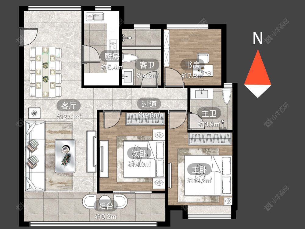 常州路劲城市印象在售二手房源户型图_小牛看房