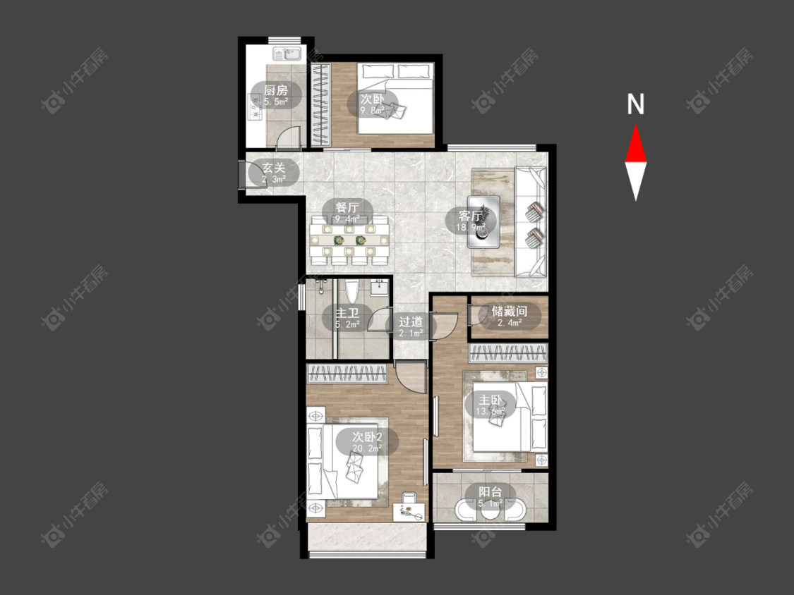 常州西瑶苑在售二手房源户型图_小牛看房